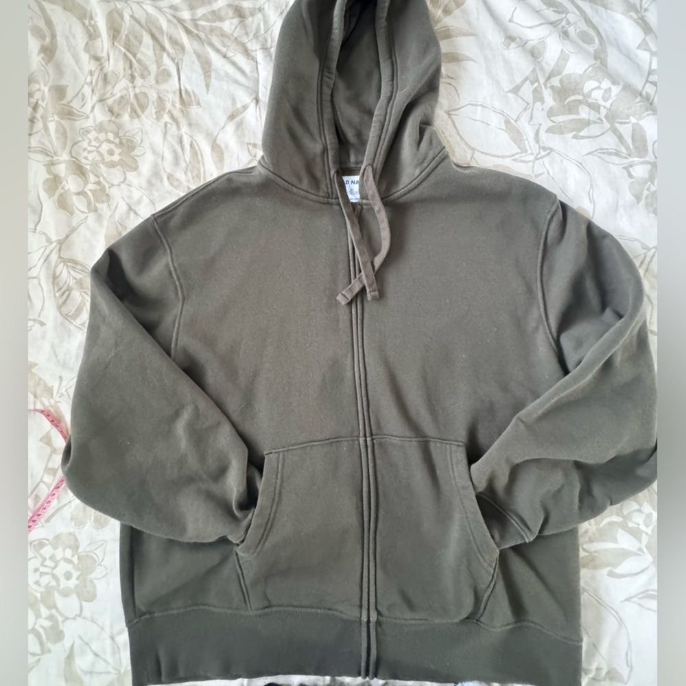 Old Navy Men's XL Army Green Full Zip Hoodie Sweatshirt